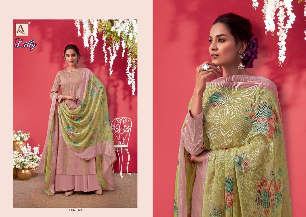 Alok Lilly Ethnic Wear Latest Fancy Designer  Pure Cotton Dress Material